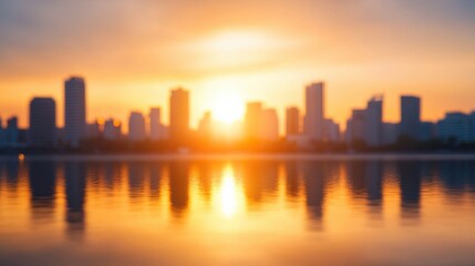 Obraz premium City skyline at sunset