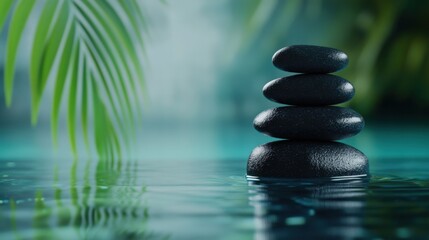 Obraz premium Balanced zen stones in water