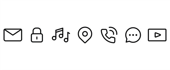 Mobile apps and technology icons, application feature icon in mobile phone, functions and settings line icons. Smartphone technology vector linear icon vector illustration in transparent background.