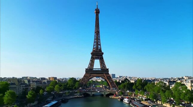 Paris Eiffel Tower Drone Shot | River Seine Aerial Photography