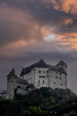 Gutenberg Castle under moody sky, Liechtenstein