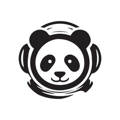 panda astrounout vector illustration