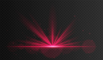 Deep red glowing spotlight with wide beams and floating sparkles. Used for celebration visuals, concert lighting, and fantasy intros.