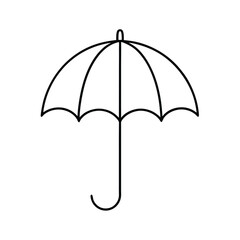 umbrella isolated on white background, line minimalist sketch vector line art illustration