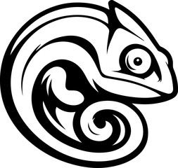 Stylized Chameleon Logo Illustration