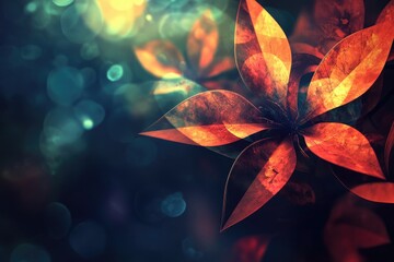 Abstract floral art with bokeh background