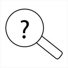 Magnifying glass icon with question mark on white background vector
Vector business icon