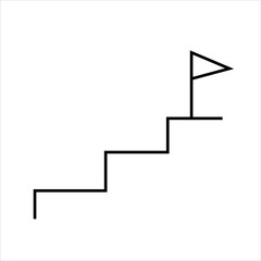 Stairs up icon with flag on top on white background vector
Vector business icon