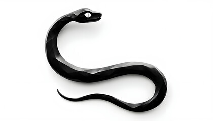 realistic black snake icon on white background, lifelike snake illustration isolated on white, detailed black serpent graphic on white, vector, silhouette, isolated, detailed, wild, animal, coiled