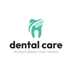 Toothbrush logo design, Dental care logo.