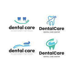Set of Toothbrush logo design, Dental care logo.