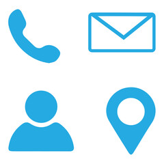 Web icon set. Website set icon vector. for computer and mobile. Business card icons. Contact us line icons. Communication information icon symbol, sign . Editable stroke. Vector illustration