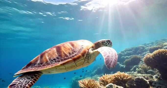 sea turtle swimming for a world sea turtle day