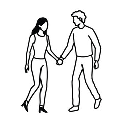 man and woman line minimalist sketch vector line art illustration