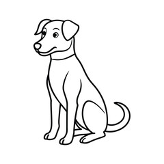 vector line art illustration of a dog, one line minimalist sketch