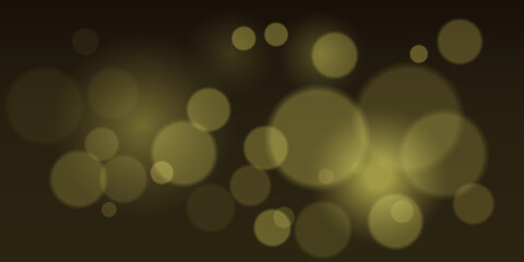 Bokeh. Soft yellow blurred light circles on dark background. Ideal for festive backgrounds, elegant overlays, romantic designs, soft focus photography, light texture decoration.