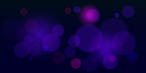Bokeh. Blue glowing blurry circles on dark backdrop. Fits celebration layout, party visuals, dreamy effects, elegant overlays, digital decorations and night event design.