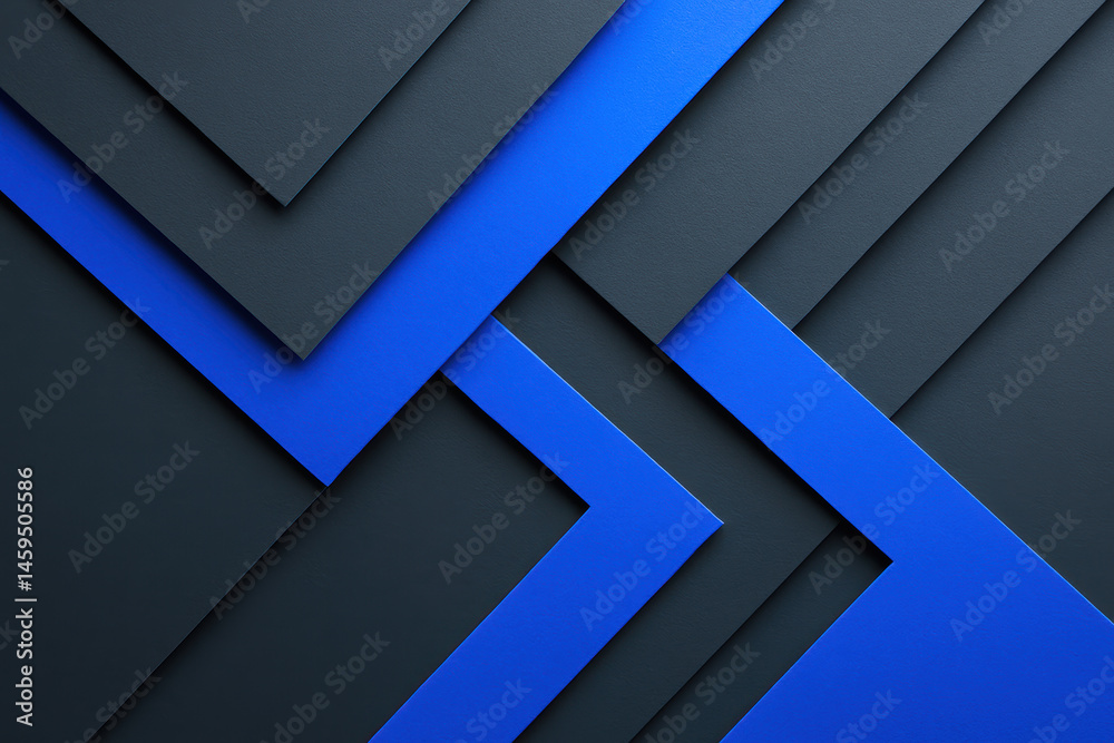 Poster this abstract composition features angular slate gray and vibrant cobalt blue layers symbolizing str
