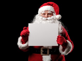 Santa holding blank sign