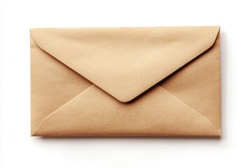 Light brown envelope, closed, top view
