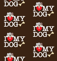 Background of the dogs for Shirt pattern and Vector background pattern.   Glass or handkerchief pattern