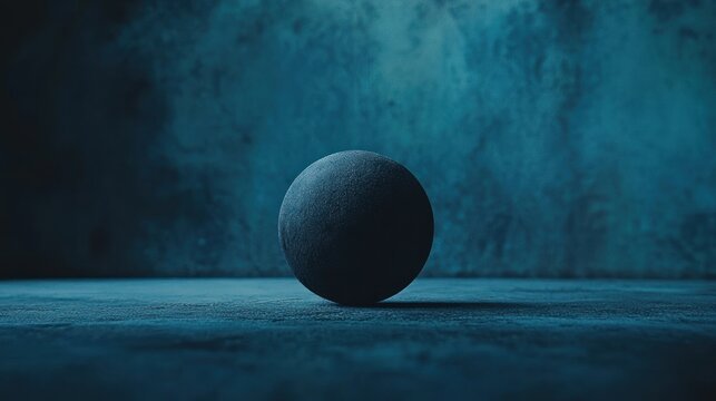 Dark Sphere on Teal Background: A Study in Minimalism