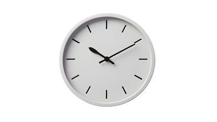 Minimalist White Wall Clock Isolated on White