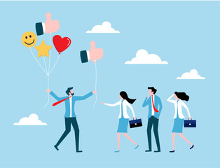 encouragement support employee success cheering praise raise motivation winning pride inspiration boost employee ambition concept businessman giving thumb up encourage employees