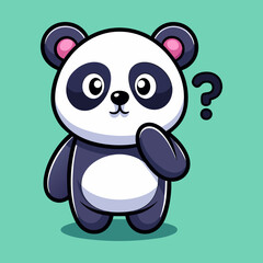 Fototapeta premium Download Cute Panda With Question Mark Cartoon Vector Eps File For Design.