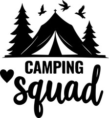 Forest Camping Tent Silhouette"