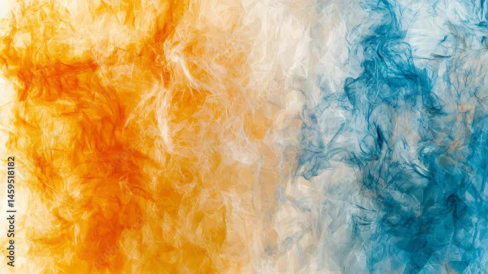 Wall mural mesmerizing blue and orange background with dramatic smoke swirls creating an artistic visual displa