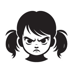 Fiery Angry Face silhouette, power in every line – Angry Face illustration – Strong Angry Face vector – Angry Silhouette

