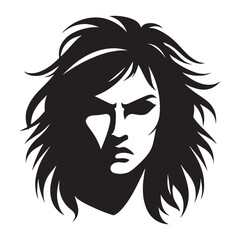 Anger captured in silhouette, strikingly bold – Angry Face illustration – Minimal Angry Face vector – Angry Silhouette

