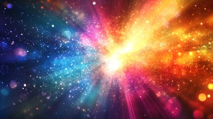 Obraz premium Colorful Radiant Burst with Abstract Brush Stroke Texture