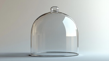 Realistic rendering of a glass bell jar isolated on a white background