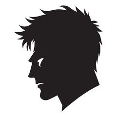 Bold Angry Face silhouette with intense expression – Angry Face illustration – Sharp Angry Face vector – Angry Silhouette

