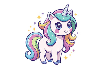 Fototapeta premium cute unicorn silhouette vector