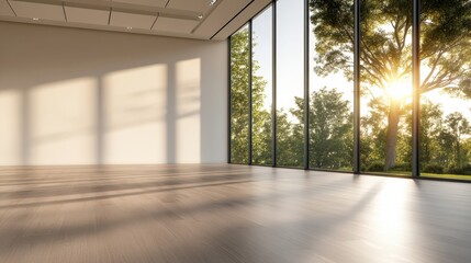 Obraz premium Sunlight through window in empty room