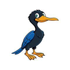 Obraz premium Download Cormorant Bird Vector Art Illustration Eps File For Design.