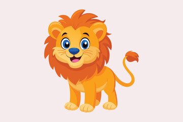 cute lion silhouette vector