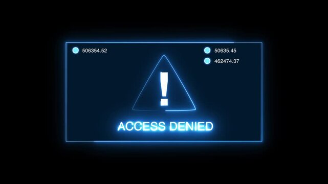 Access Denied security breach computer hacking warning message hacked alert Business server show security hacked alert warning sign , Virus code software hack concept,  Access Denied  Alert Message
