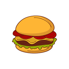 Hand-Drawn Burger Illustration