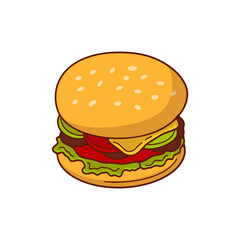 Hand-Drawn Burger Illustration