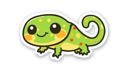 Fototapeta premium Cute Cartoon Lizard Sticker