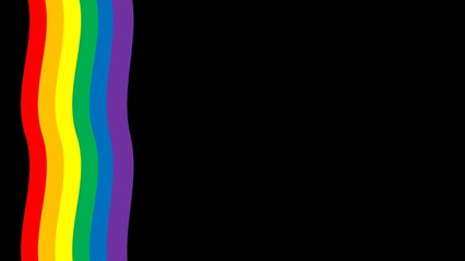 Pride Month animated background illustration of rainbow flag animation with copy space	
