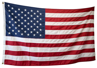 Fototapeta premium Flag of the USA classic American flag pin on the wall PNG