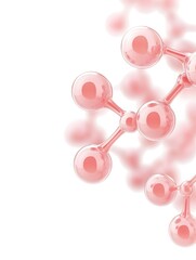 Abstract 3D rendering of interconnected pink spheres, suggesting molecular structure or a network