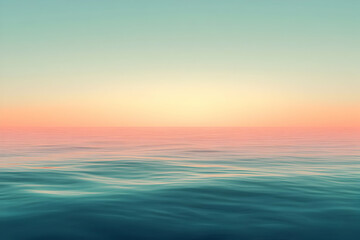 Fototapeta premium Ocean water meets a colorful sky creating a serene seascape.