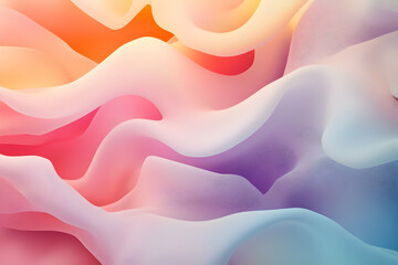 Abstract colorful flowing shapes with gradients creating a soft ethereal look.
