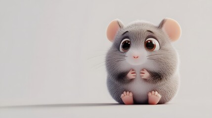 Obraz premium Digital illustration of a fluffy, adorable rodent.